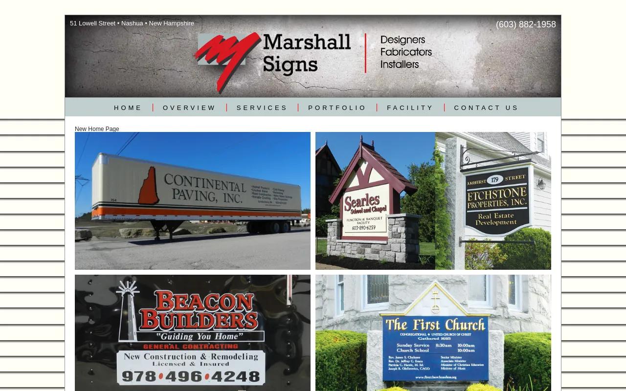 Screenshot of marshallsigns.com