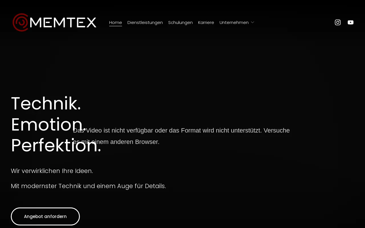 Screenshot of memtex.de