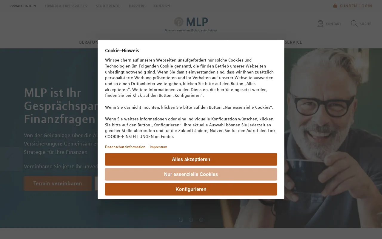 Screenshot of mlp.de