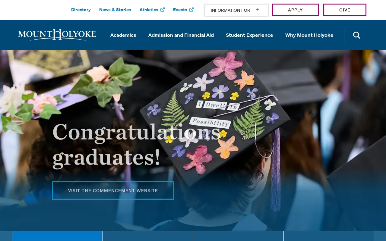 Screenshot of mtholyoke.edu