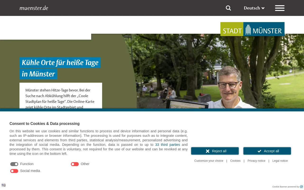 Screenshot of muenster.de