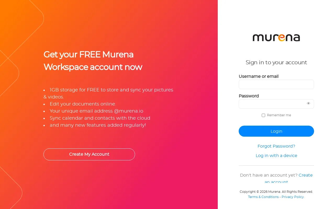 Screenshot of murena.io