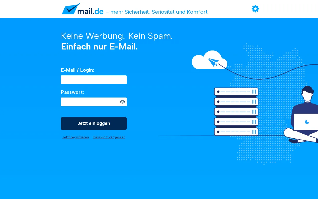 Screenshot of my.mail.de