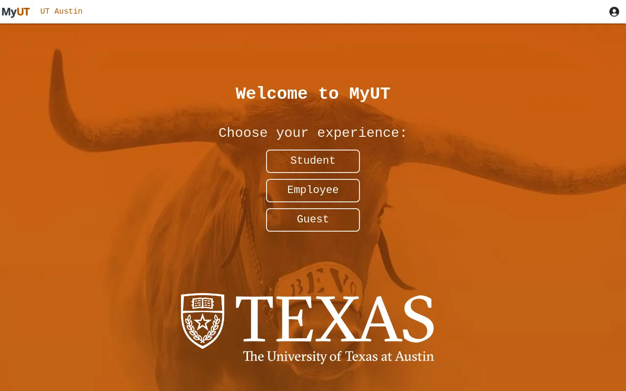 Screenshot of my.utexas.edu