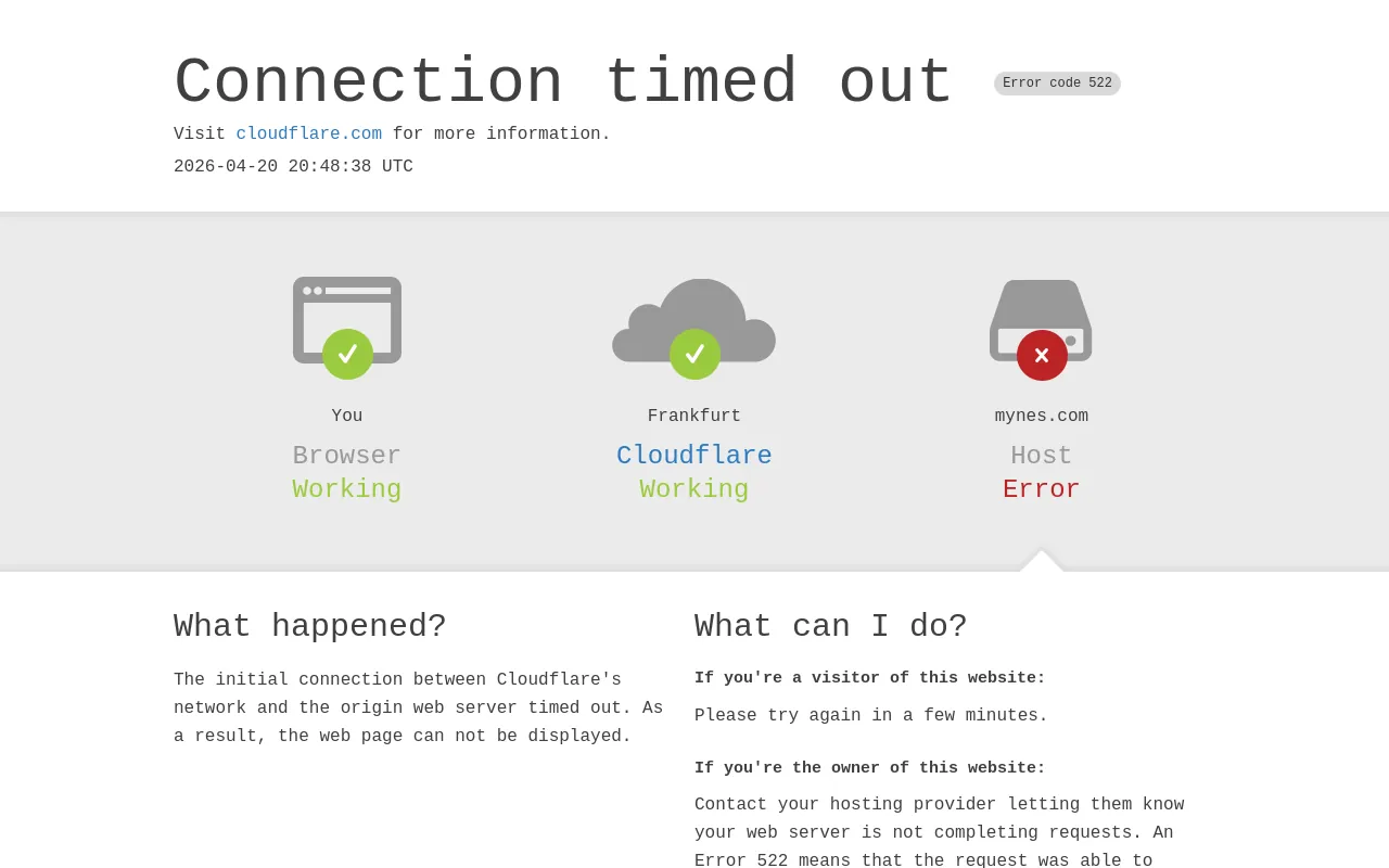 Screenshot of mynes.com