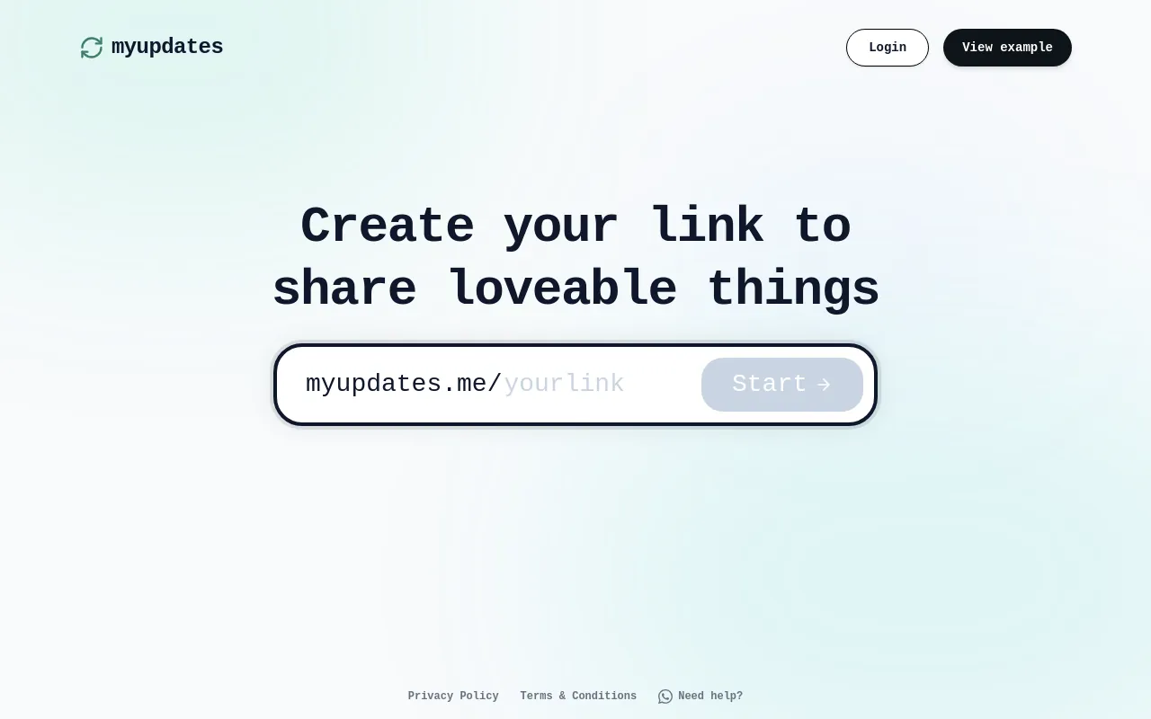 Screenshot of myupdates.me