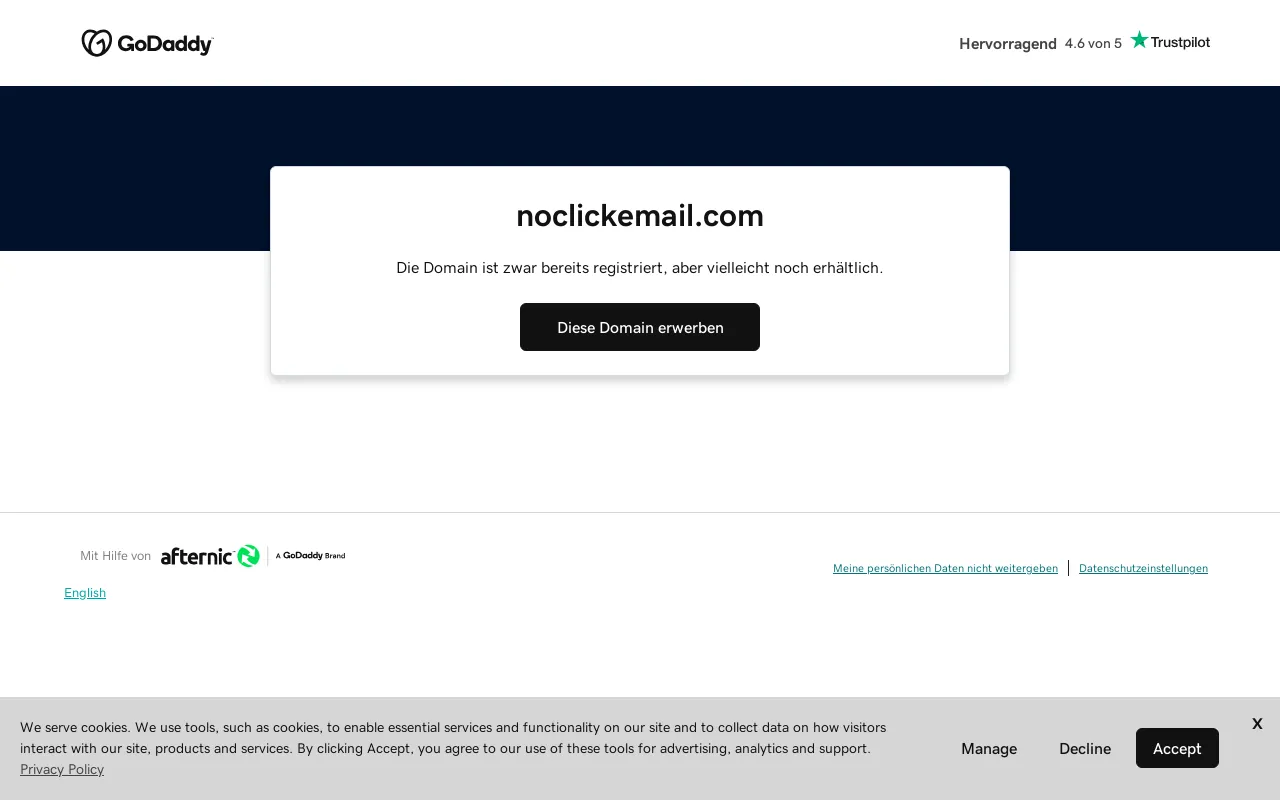 Screenshot of noclickemail.com
