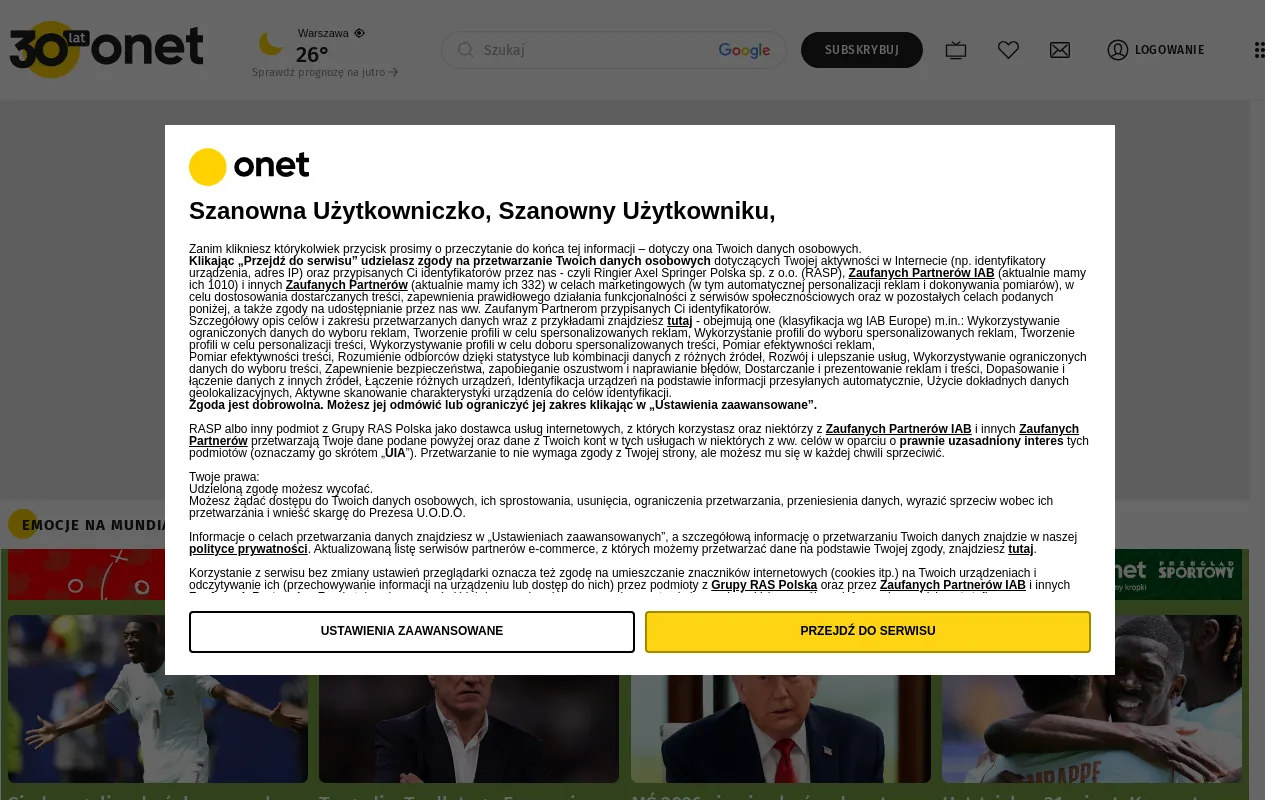 Screenshot of onet.pl