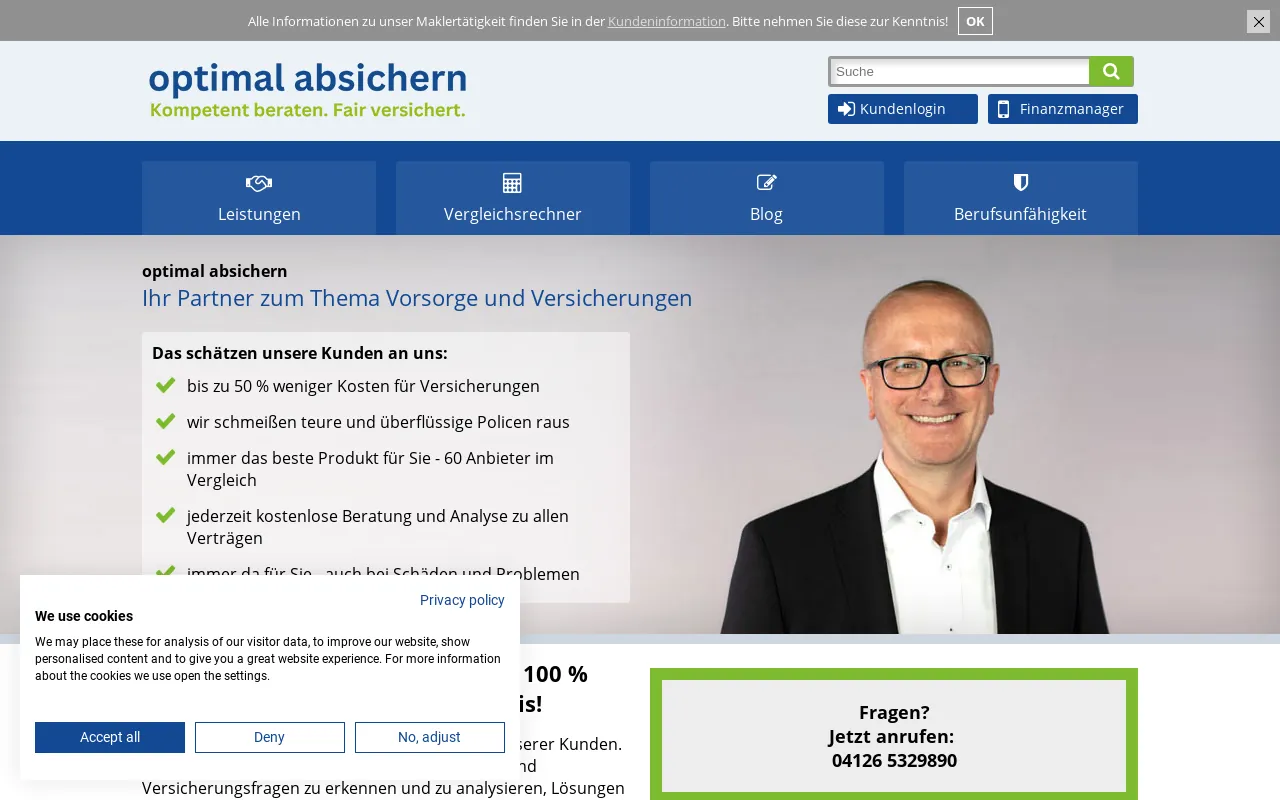 Screenshot of optimal-absichern.de