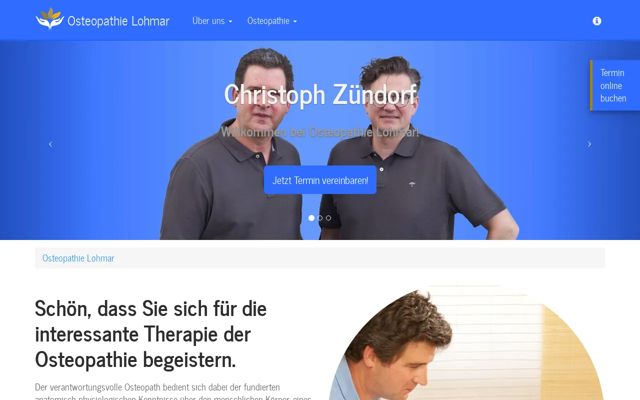 Screenshot of osteopathie-lohmar.de