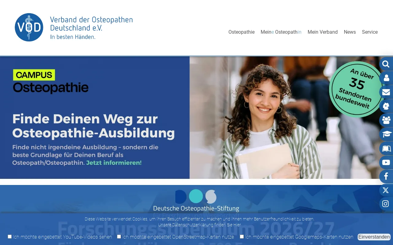 Screenshot of osteopathie.de