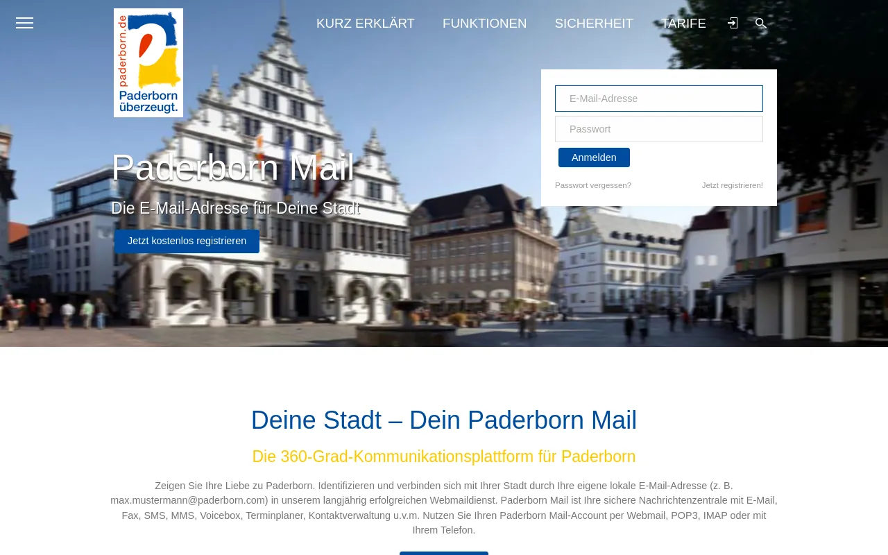 Screenshot of paderborn.com