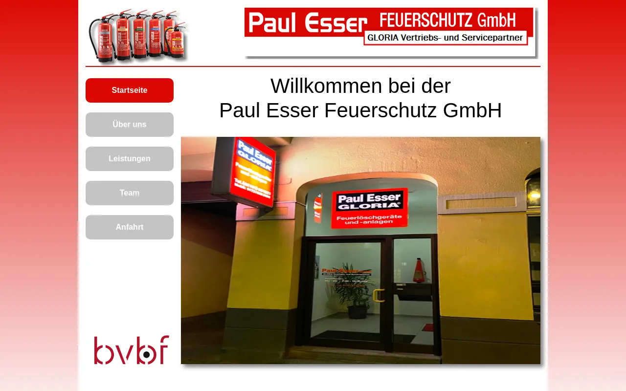 Screenshot of paul-esser-feuerschutz.de