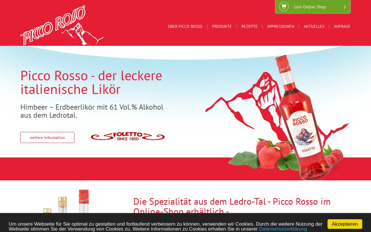 Screenshot of piccorosso.de
