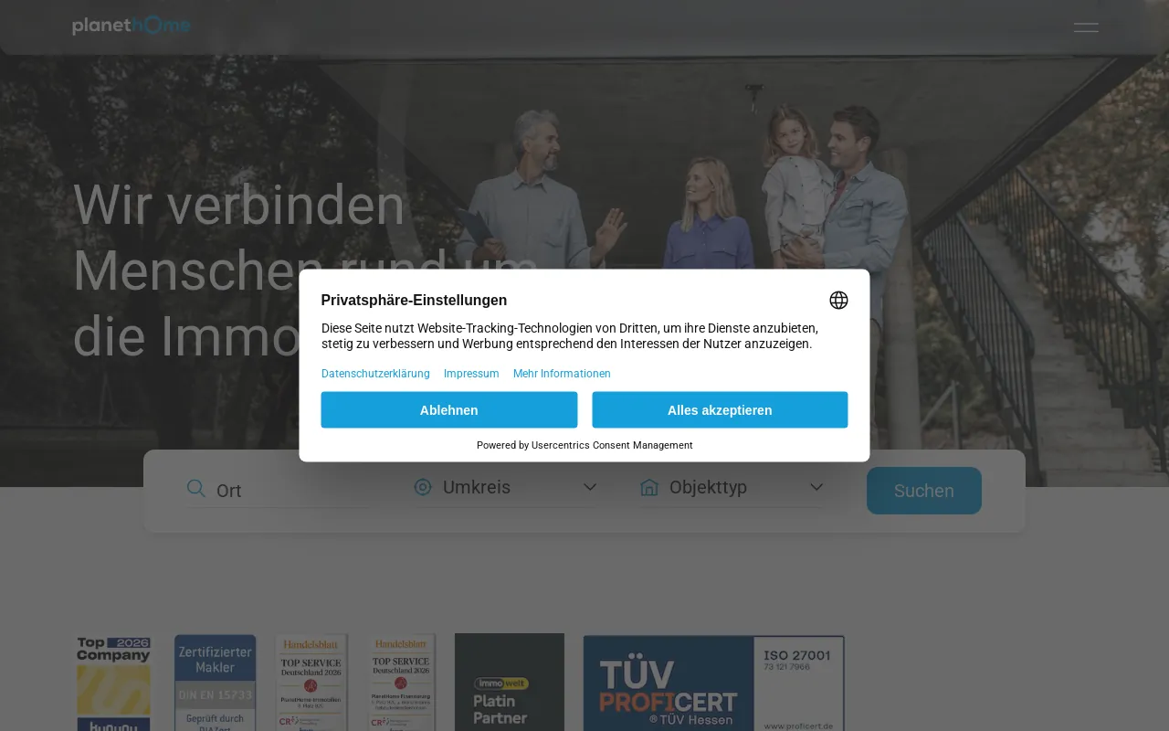 Screenshot of planethome.de
