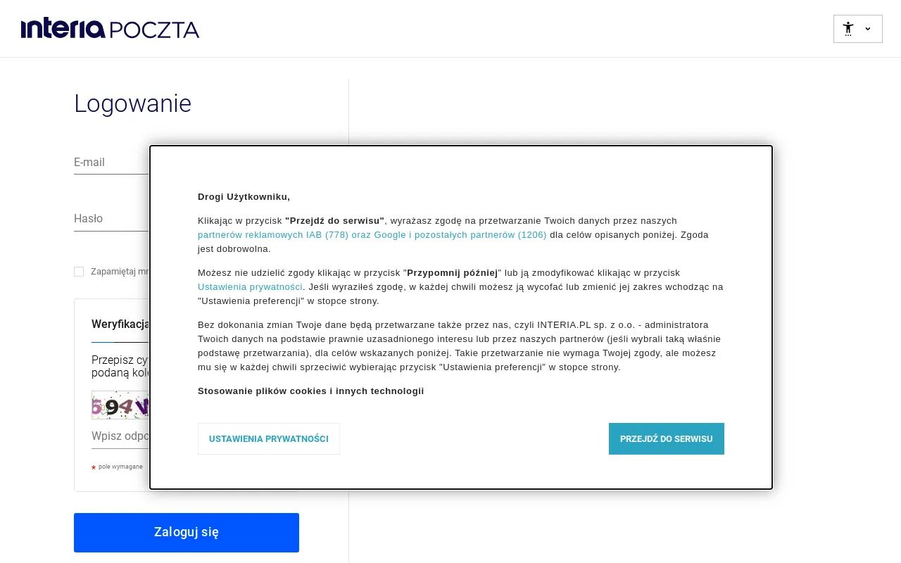 Screenshot of poczta.fm