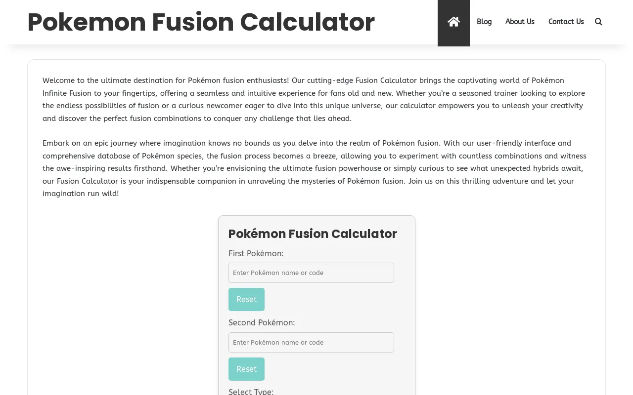 Screenshot of pokecalc.online