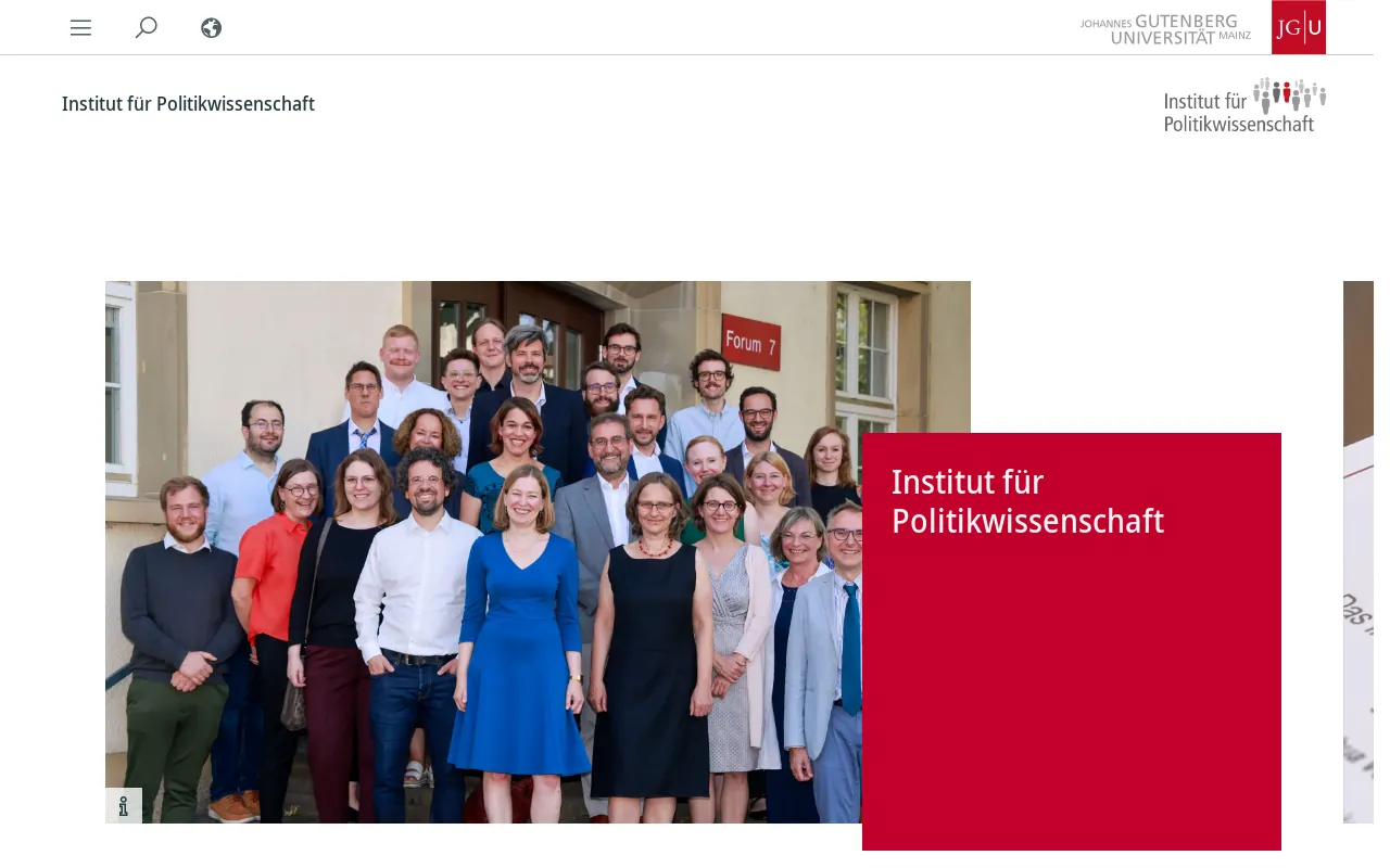 Screenshot of politik.uni-mainz.de
