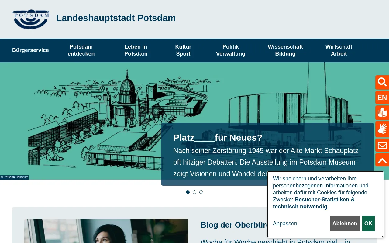 Screenshot of potsdam.de