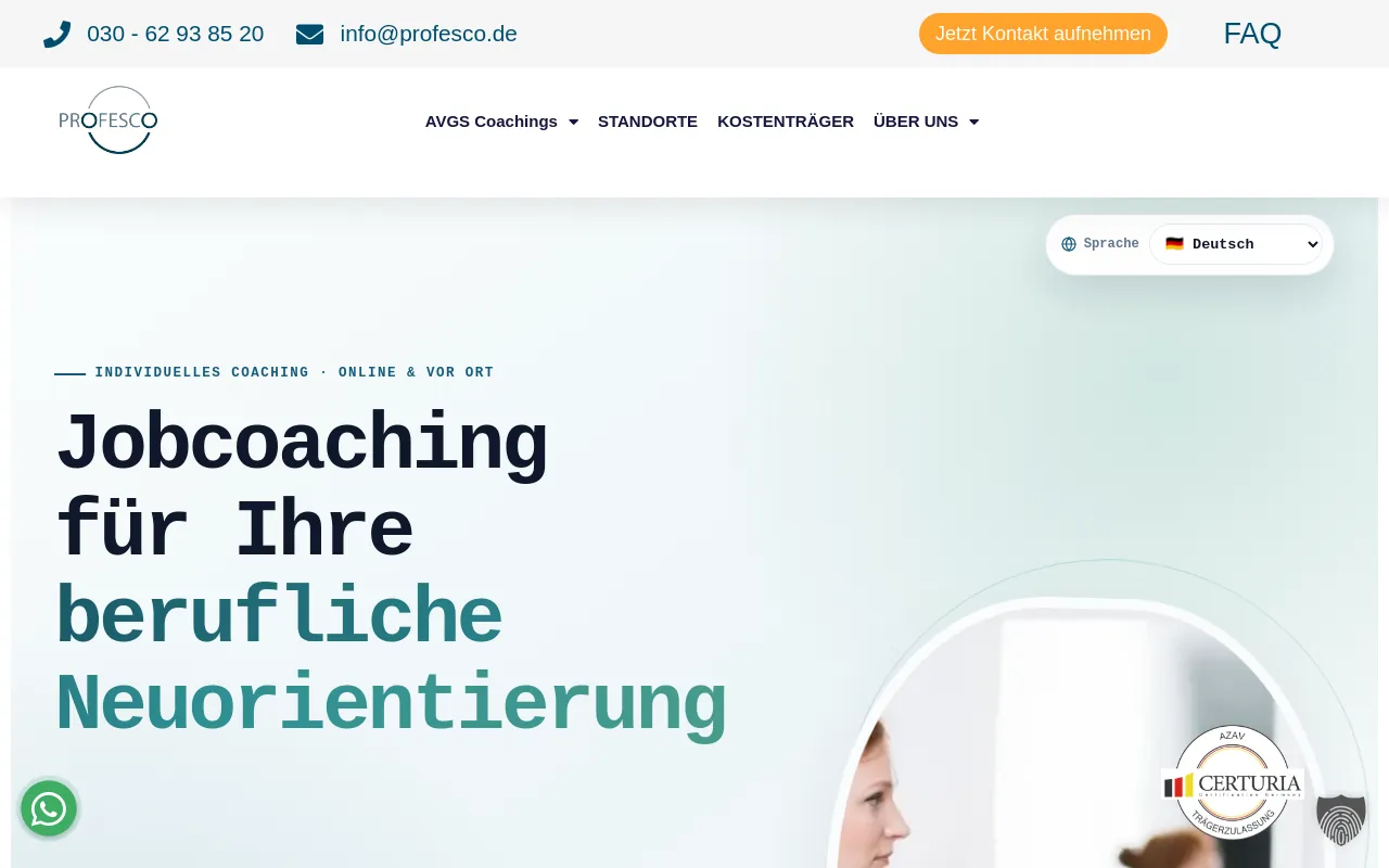 Screenshot of profesco.de