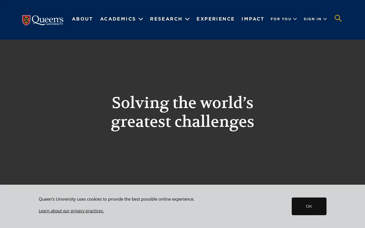 Screenshot of queensu.ca