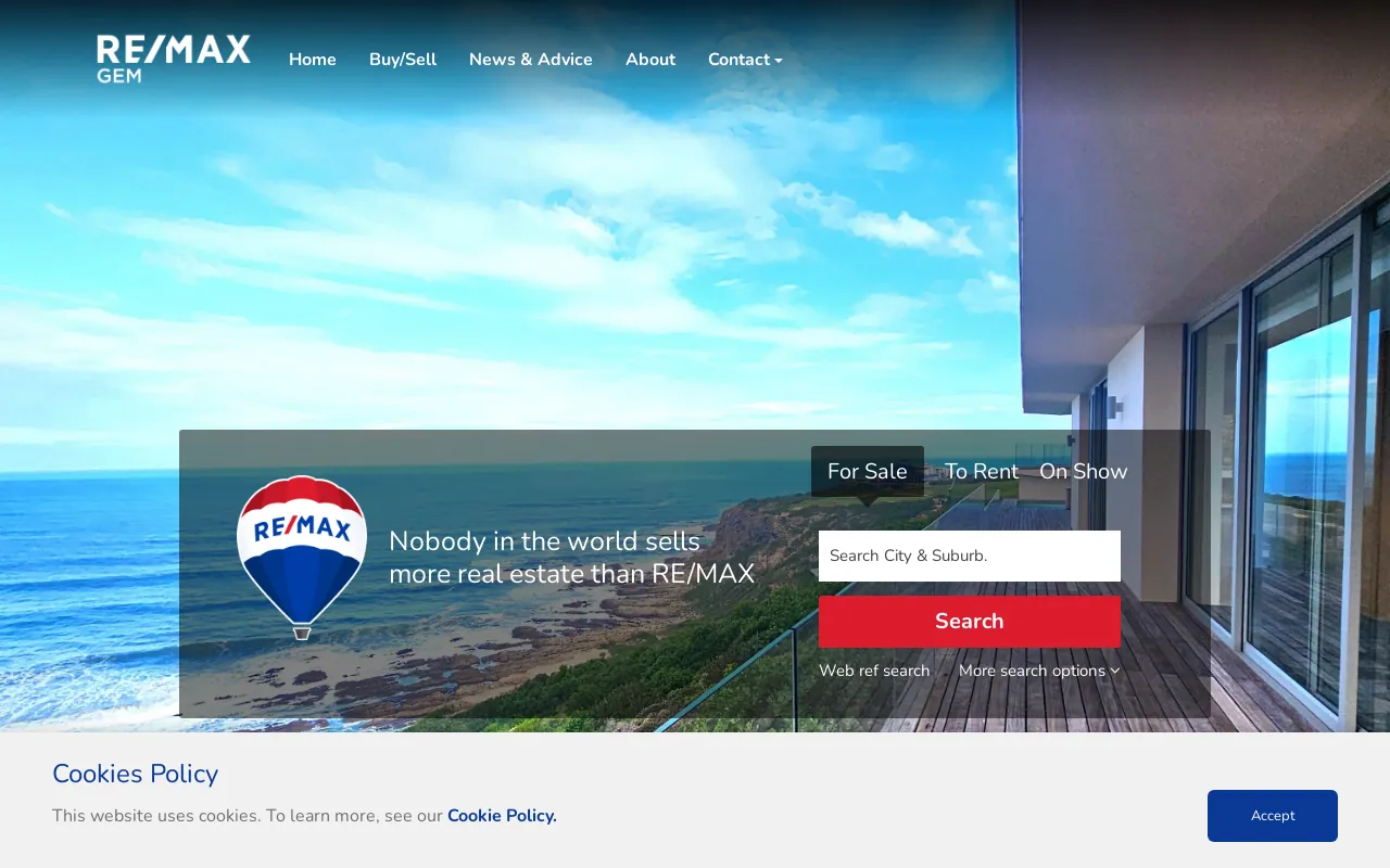 Screenshot of remaxgem.co.za