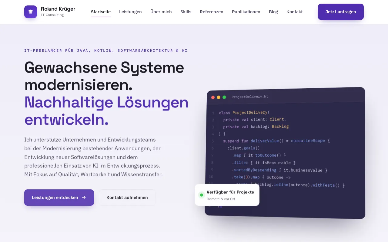 Screenshot of rolandkrueger.info