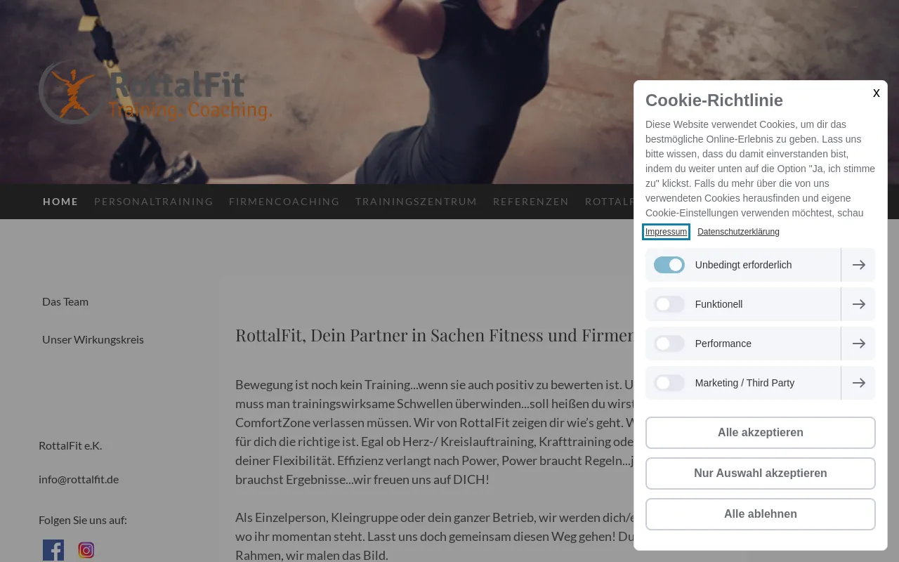 Screenshot of rottalfit.de