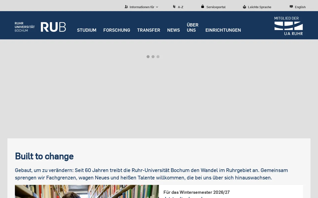 Screenshot of rub.de
