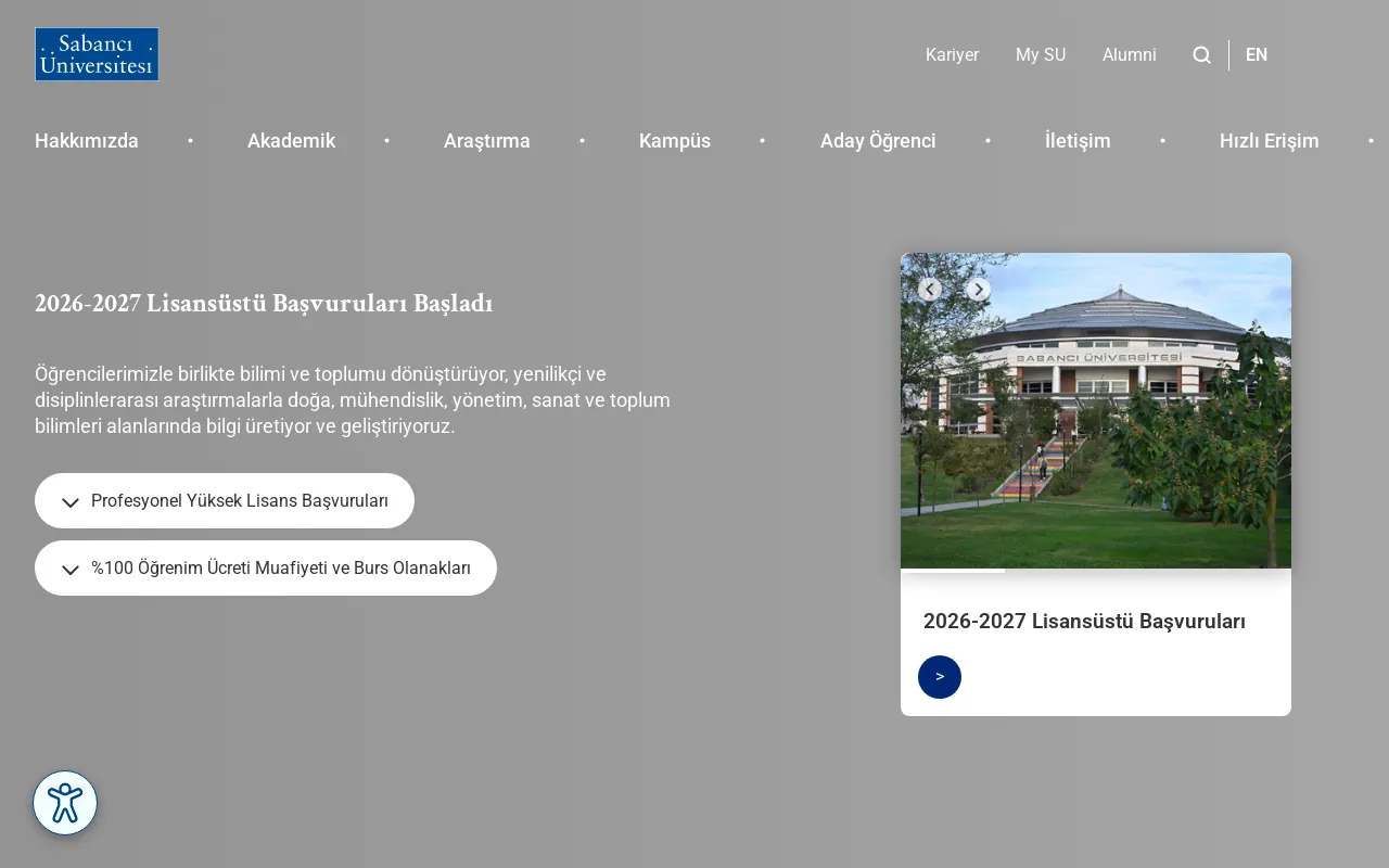 Screenshot of sabanciuniv.edu