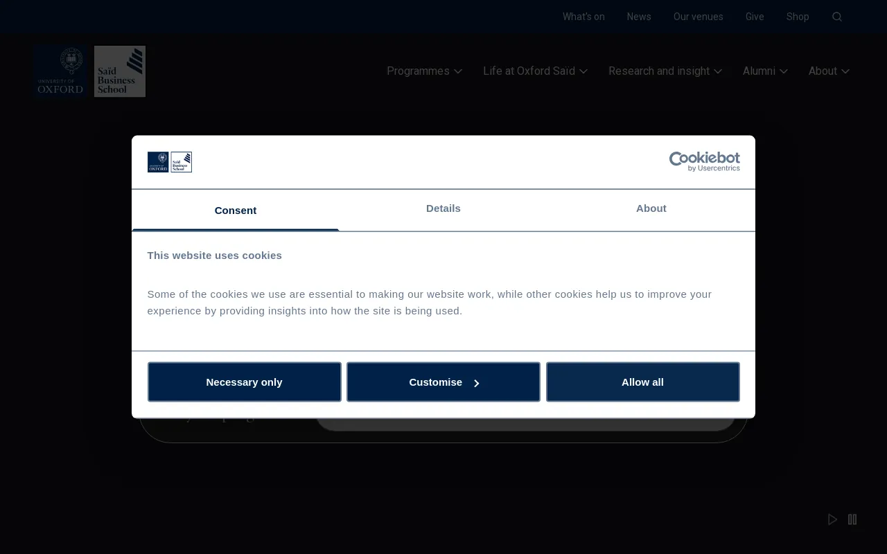 Screenshot of said.oxford.edu