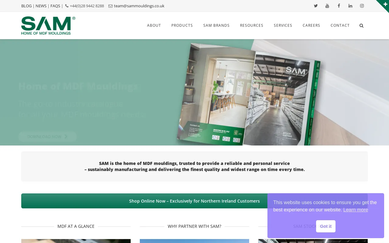 Screenshot of samonline.co.uk