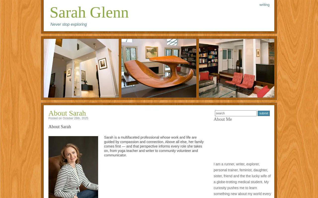 Screenshot of sarahglenn.net