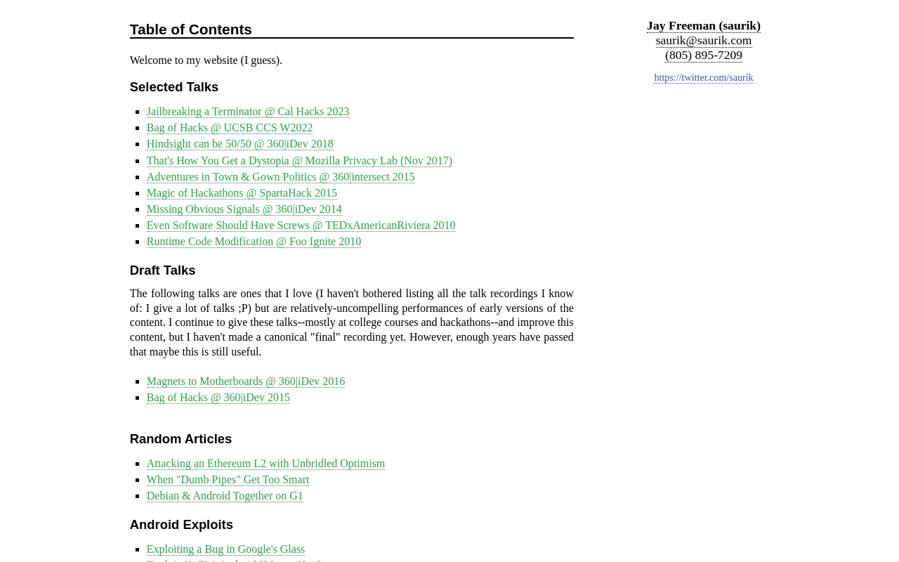 Screenshot of saurik.com