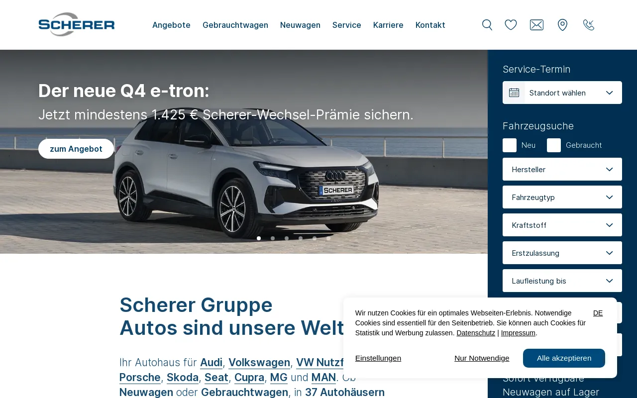 Screenshot of scherer-gruppe.de