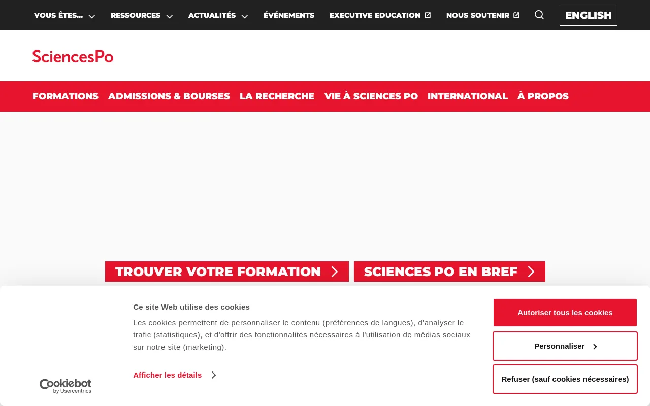 Screenshot of sciencespo.fr