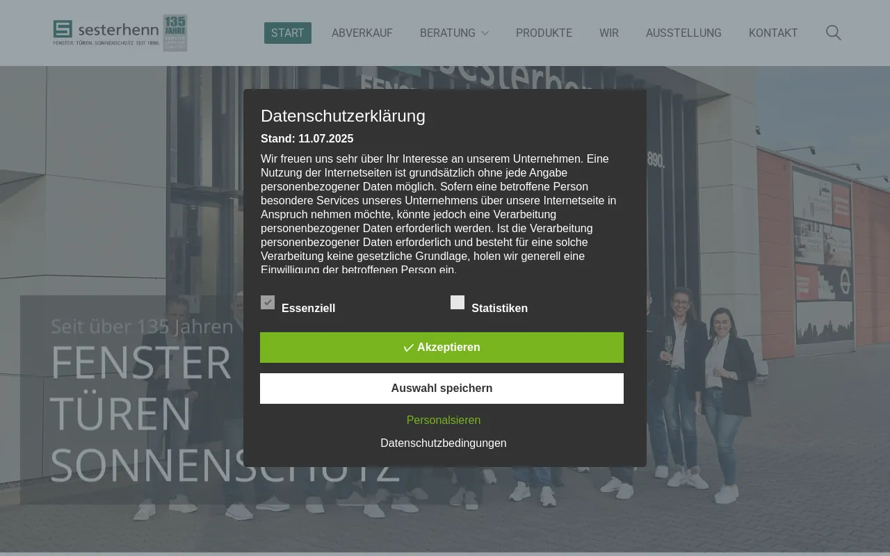Screenshot of sesterhenn.de