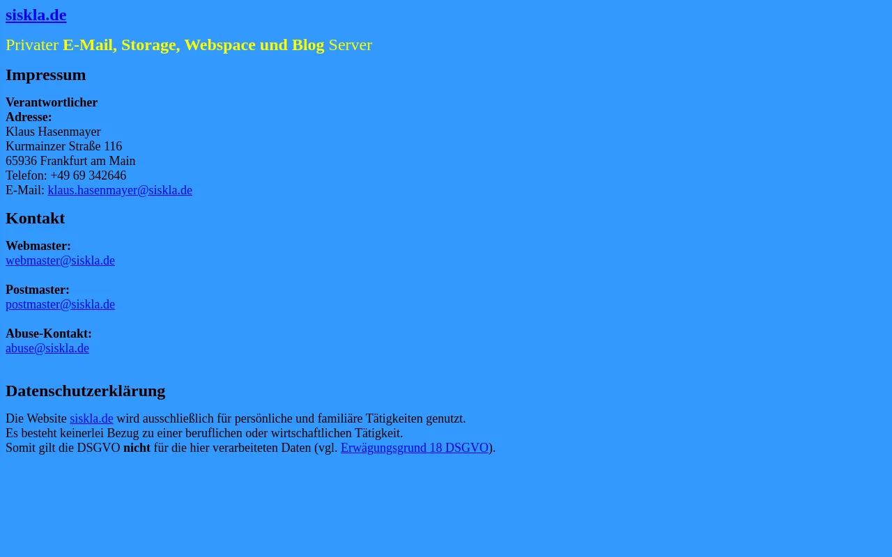 Screenshot of siskla.de