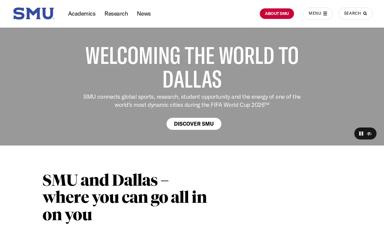Screenshot of smu.edu