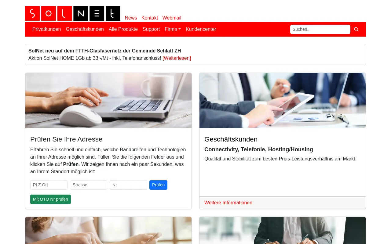 Screenshot of solnet.ch