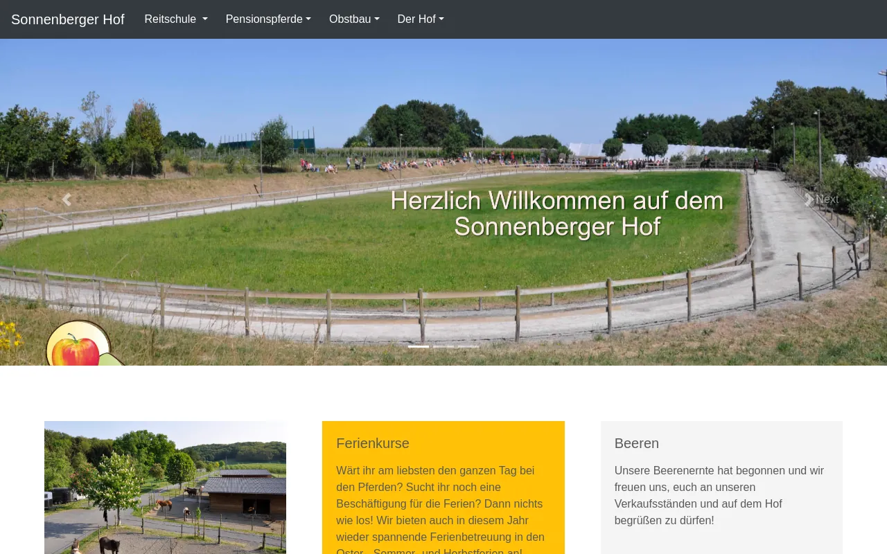 Screenshot of sonnenbergerhof.de