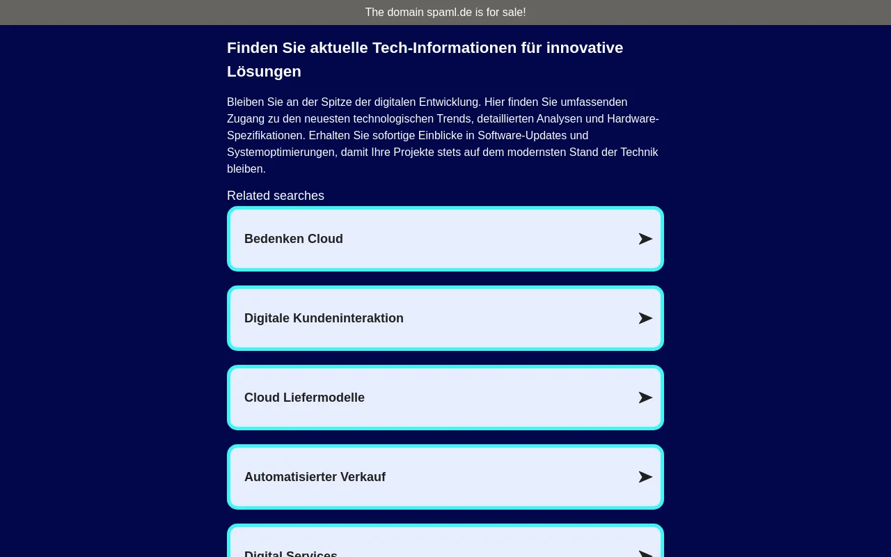 Screenshot of spaml.de