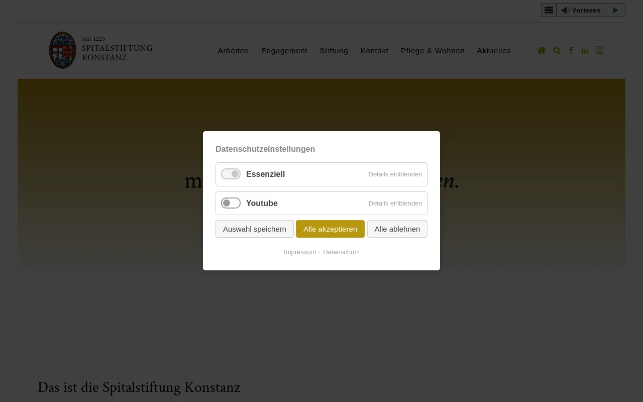 Screenshot of spitalstiftung-konstanz.de