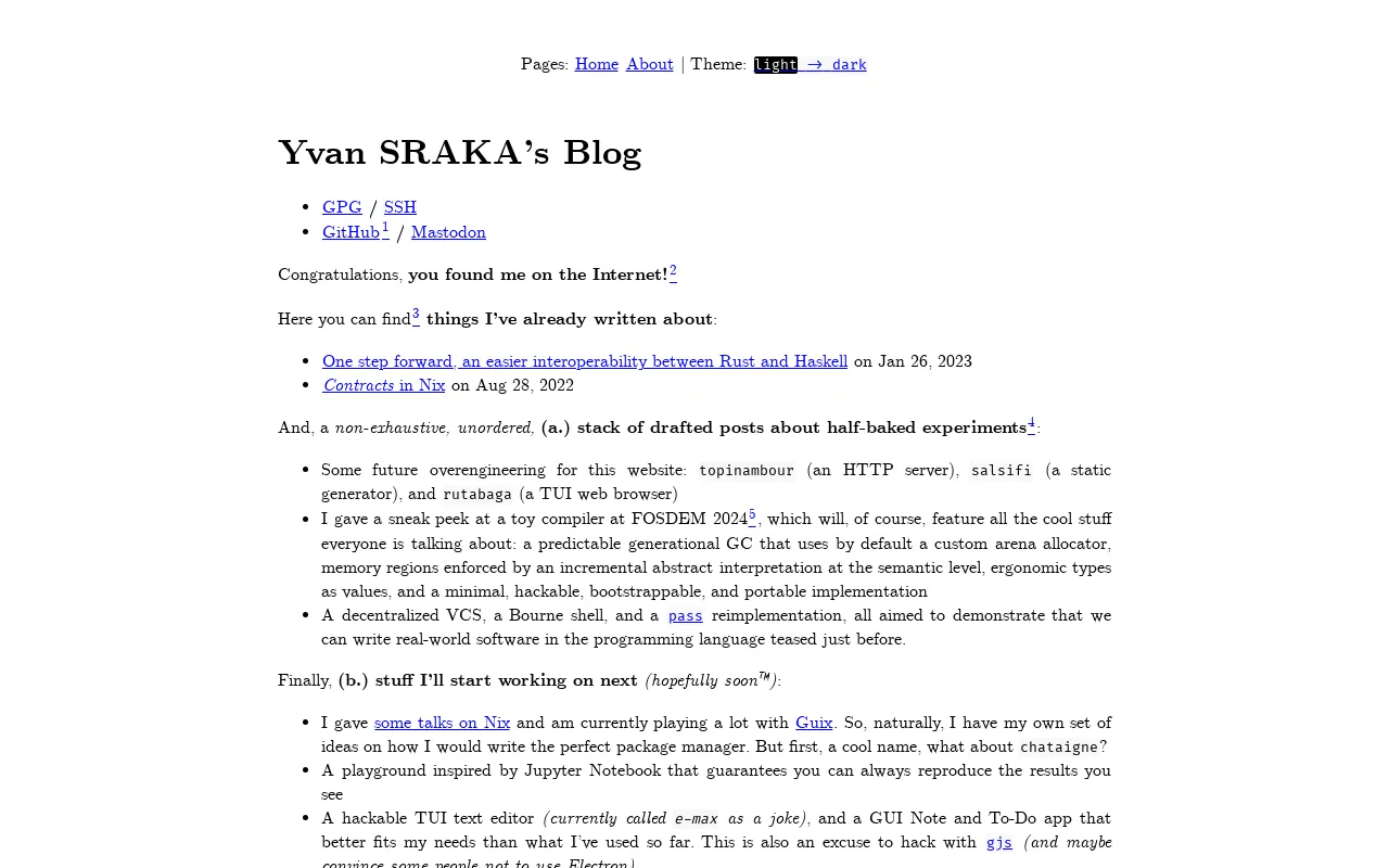 Screenshot of sraka.xyz