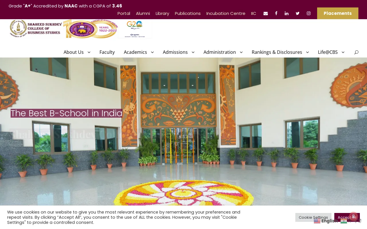 Screenshot of sscbs.du.ac.in
