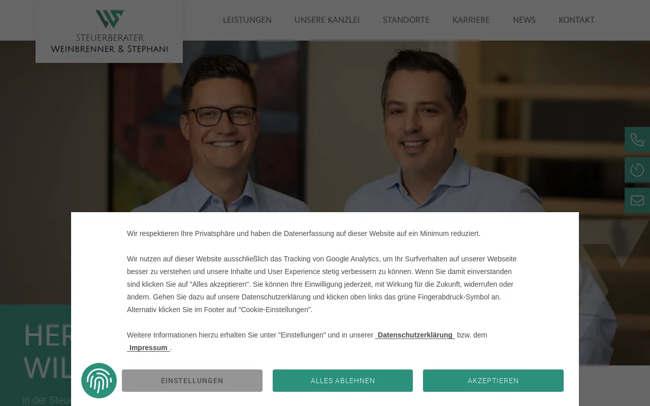 Screenshot of steuerberater-weinbrenner.de