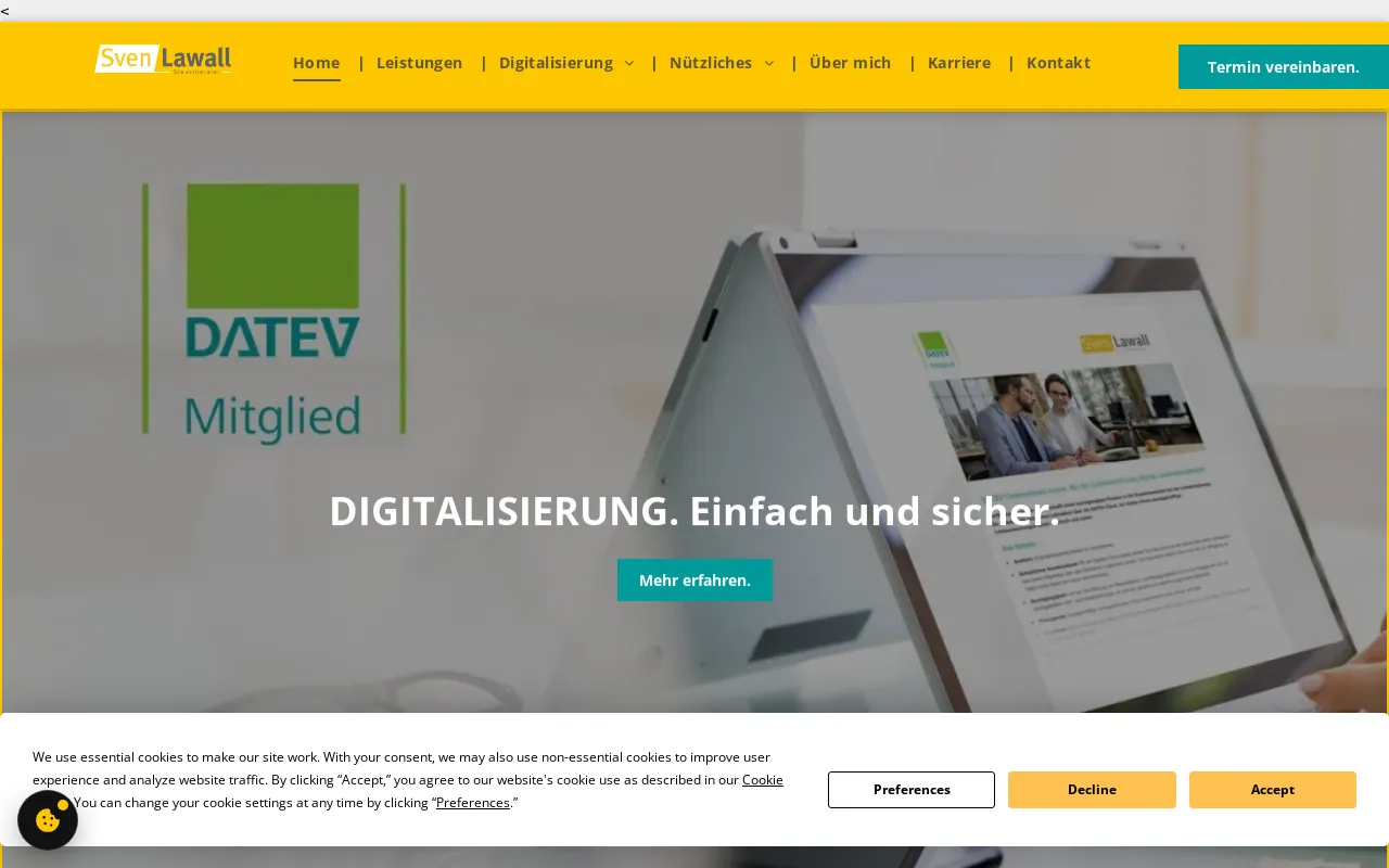 Screenshot of steuerberatung-lawall.de