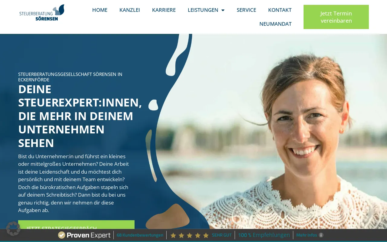 Screenshot of steuerberatung-soerensen.de