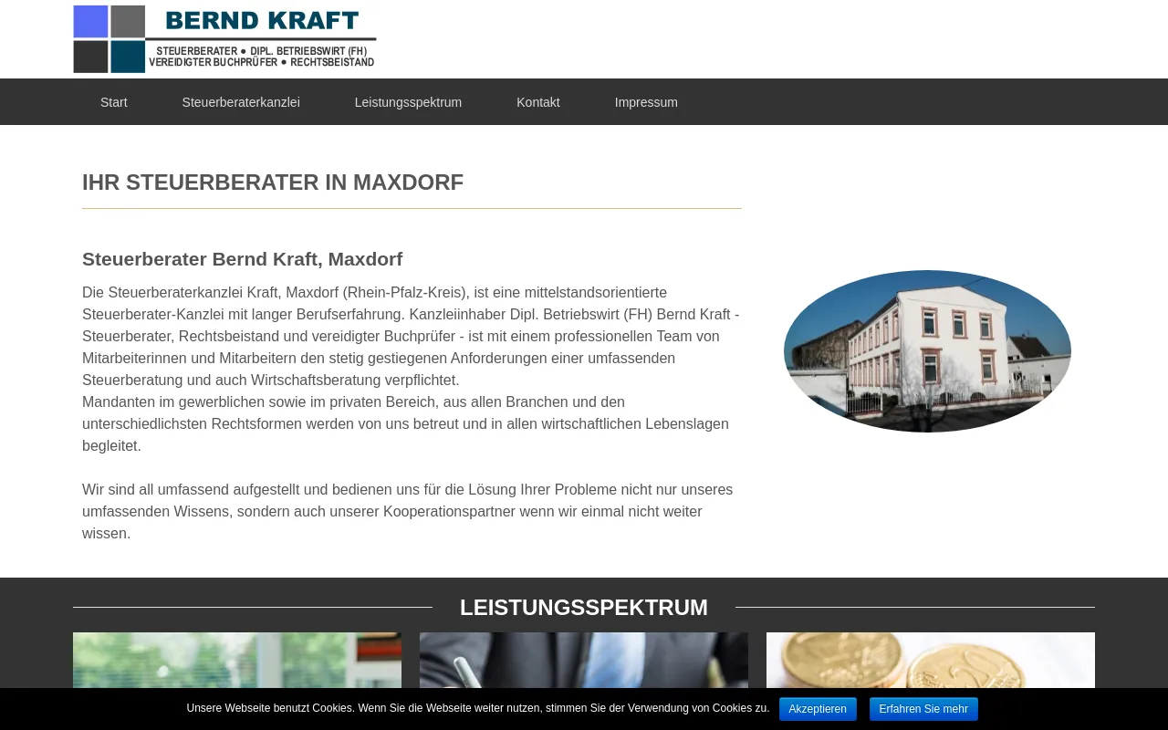 Screenshot of steuerkanzlei-kraft.com