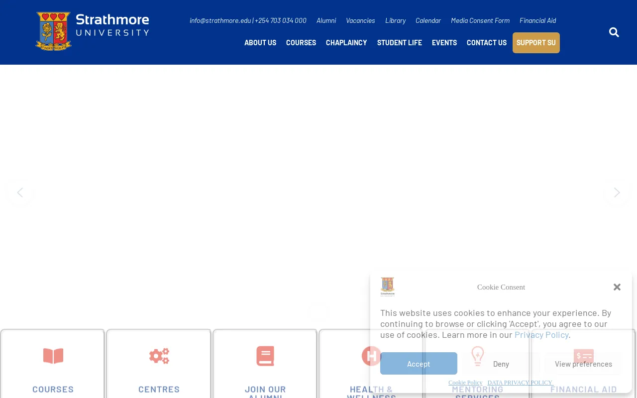 Screenshot of strathmore.edu